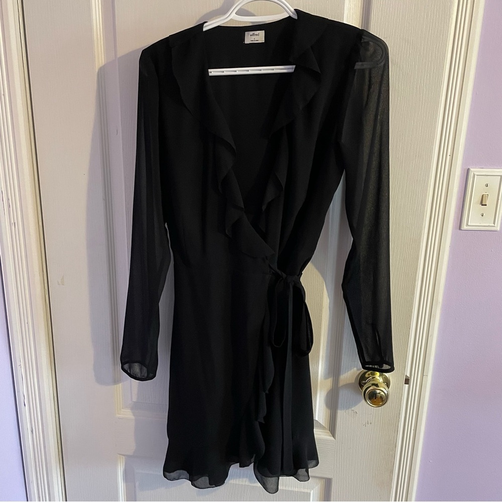 Wilfred Aritzia Louise Black Wrap Dress - Picture 3 of 6